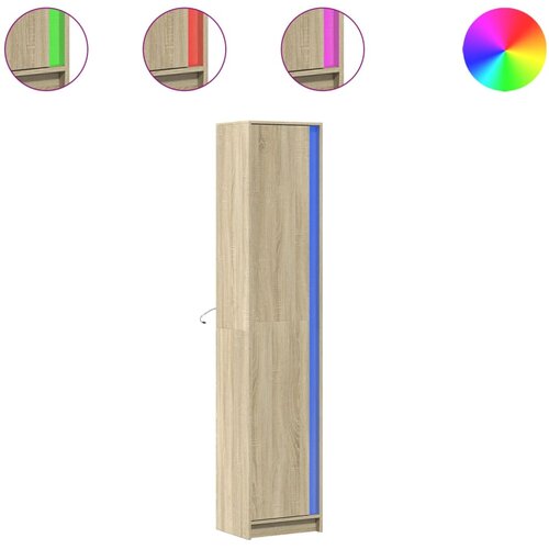 Maison Chic Visoka omara - Komoda - Predalnik z LED sonoma hrast 41,5x32,5x200 cm inženirski les, (21719755) Cene