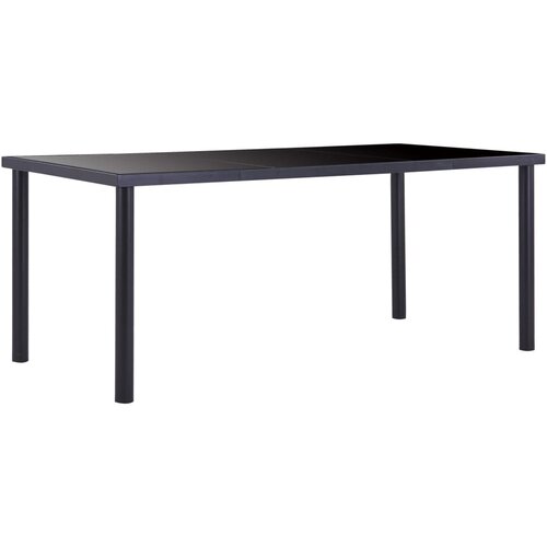  Blagovaonski stol crni 180 x 90 x 75 cm od kaljenog stakla Cijene