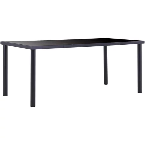  blagovaonski stol crni 180 x 90 x 75 cm od kaljenog stakla