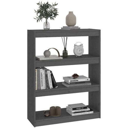 VidaXL Ormarić za knjige / sobna pregrada sivi 80x30x103,5 cm borovina Slike