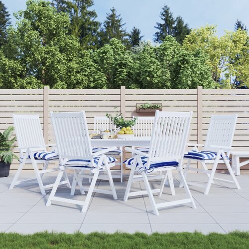 vidaXL Jastuci za stolice 6 kom plavo-bijele pruge 40x40x7 cm tkanina Cijene