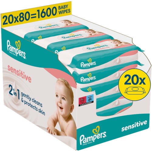 Pampers vlažne maramice Sensitive / 20 x 80 komada XXL Cijene