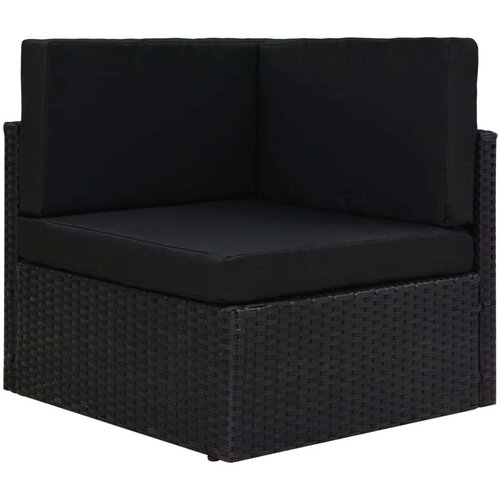 vidaXL Modularna kutna sofa od poliratana crna Cijene