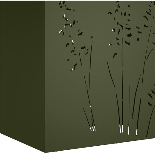  Vrtna saksija Maslinastozelena 50 x 30 x 75 cm Čelična vrata Slike