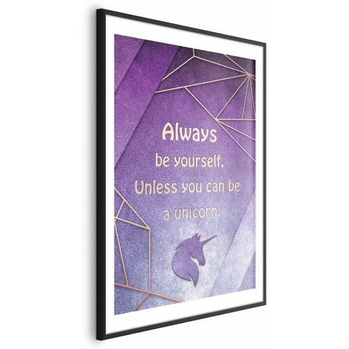  Plakat - Be Yourself 60x90 Crni okvir s margom Cene