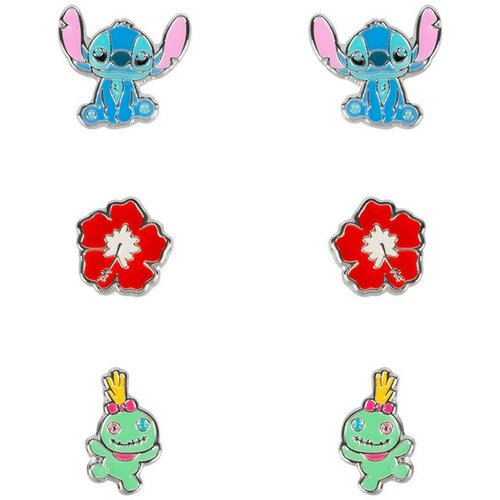 Disney Stitch Set nau&amp;scaron;nica 3 para, posrebren Slike