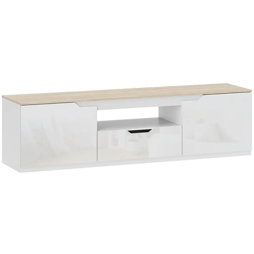  Niski TV ormarić  visoki sjaj  za TV do 65  3 pretinca  ladica  160 x 38 x 43 cm  prirodno drvo Cijene
