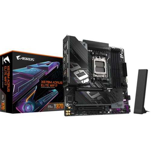 Gigabyte matična ploča X870M AORUS ELITE AM5, 4x DDR5, 2x M.2, 2xSATA 2x HDMI, 12x USB, mATX Cijene