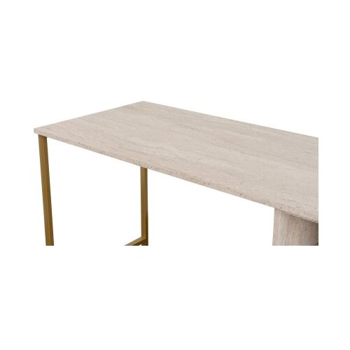 Hanah home Dupli stilski radni sto Travertine, 240 cm, Boja zlata Slike