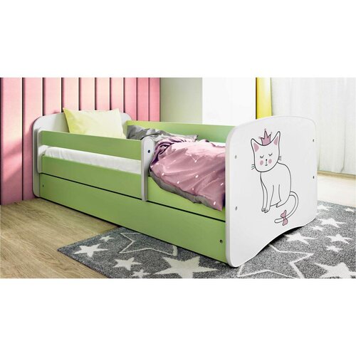 MID.YOU Dječji krevet Dreamy mačka 160x80 sa madracem s ladicom Zelena Cijene