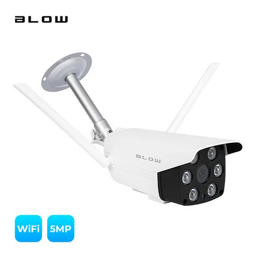 Blow IP Kamera H-425, zunanja, WiFi, 5MP Super HD, IR nočno snemanje, senzor gibanja, aplikacija, bela