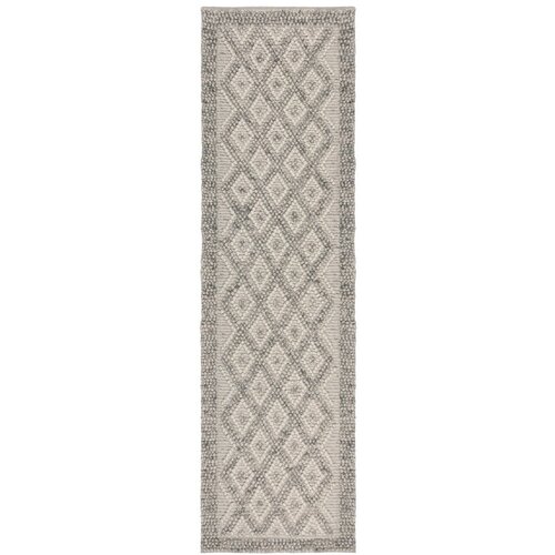 Flair Rugs Siva ručno rađena staza od mje&amp;scaron;avine vune 60x230 cm Minerals Diamond &amp;ndash; Slike