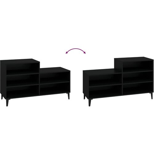  za cipele crni 102 x 36 x 60 cm od konstruiranog drva Slike