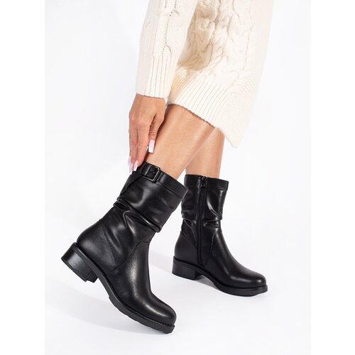 Sergio Leone Black leather insulated ankle boots for women Slike