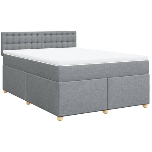 Maison Chic Box spring postelja - Vzmetna postelja z vzmetnico svetlo siva 160x200 cm žamet SL17789, (21894641) Cene