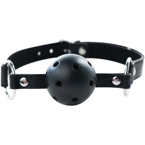Crna kugla za usta sa rupicama Black Breathable Ball Gag Slike