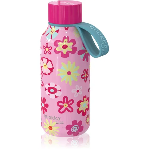 Quokka Solid Kids termosica s petljom za vješanje Flowers 330 ml