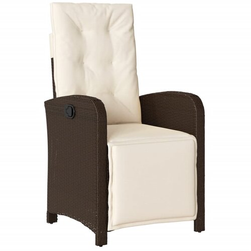  7-dijelni vrtni blagovaonski set s jastucima poliratan smeđi Smeđa 160 cm table length Slike