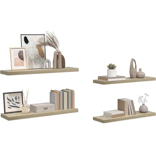  Plutajuće zidne police 4 kom boja hrasta 90 x 23,5 x 3,8 cm MDF Slike