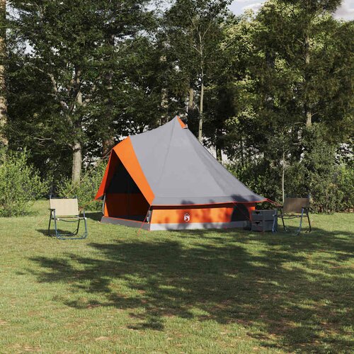 Tipi &scaron;ator s krovom Siva i narančasta 400 x 346 x 250 cm taft Cijene