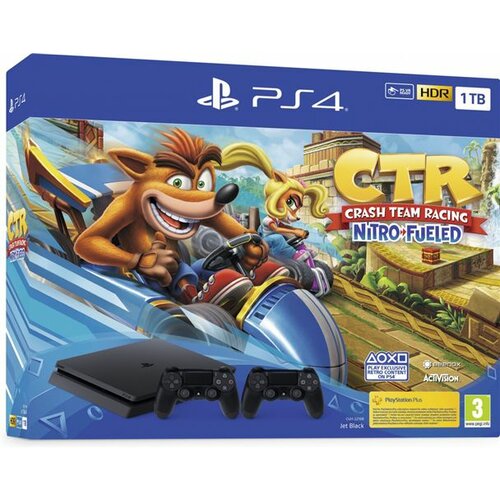 Sony PlayStation 4 Slim 1TB+dodatni gejmped DualShock 4+igrica Crash Team Racing Nitro-Fueled Slike