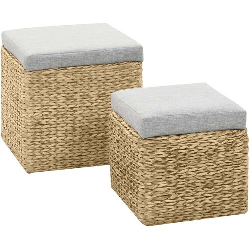  2-dijelni set taburea od morske trave sivi Cene