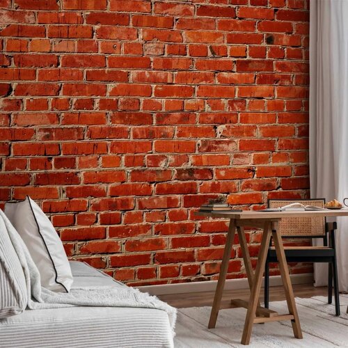  Foto tapeta - Old wall &amp;ndash; retro-style red brick wall 100x70 Standard Slike