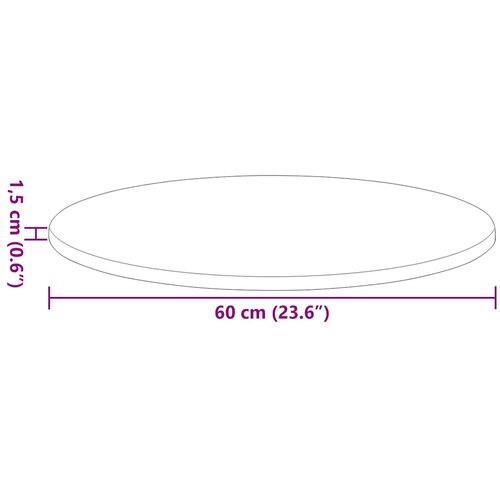  Gornji dio stola Dimljeni hrast &amp;Oslash; 60 x 1,5 cm Konstruirano drvo Slike