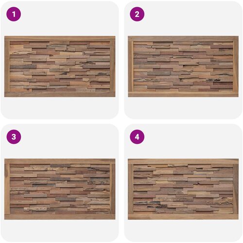  Uzglavlje Zidne Prirodna 100 cm Čvrsto teak drvo Slike