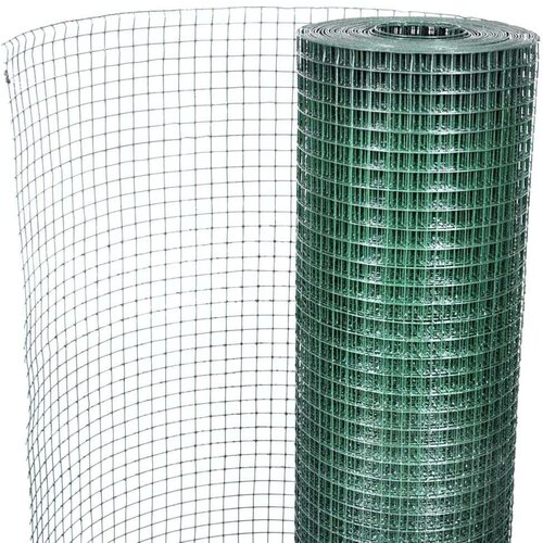 vidaXL Zicna ograja pocinkana s PVC oblogo 10x1 m zelena Cene