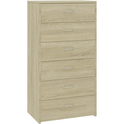 Maison Chic Komoda sa 6 ladica boja hrasta sonome 50 x 34 x 96 cm drvena Cijene