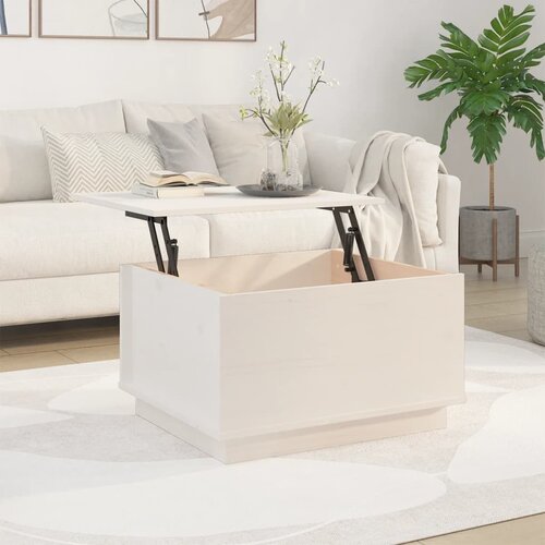  Stolić za kavu bijeli 60 x 50 x 35 cm od masivne borovine Slike