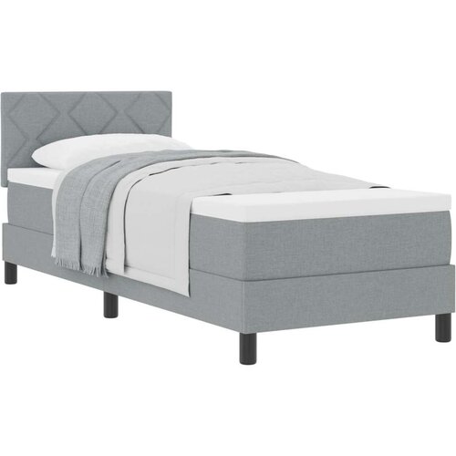 vidaXL Krevet s uzglavljem i madracem Svjetlosiva 80x200 cm Tkanina Cijene