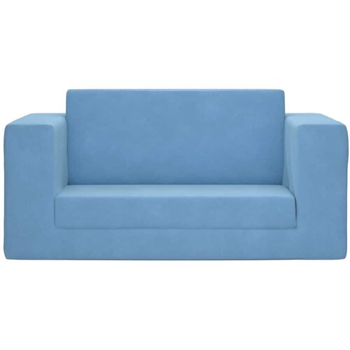  Dječji dvosjed na razvlačenje plavi mekani pli&amp;scaron;ani Plava Sofa bed Slike