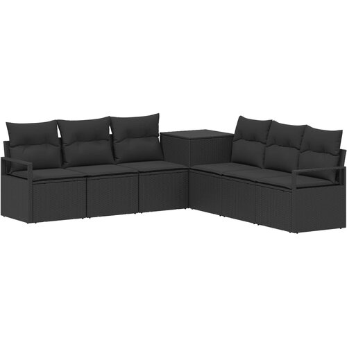  Set sofe 7 kom. Crna 120 x 62 x 69 cm Poli Rattan i čelik Slike