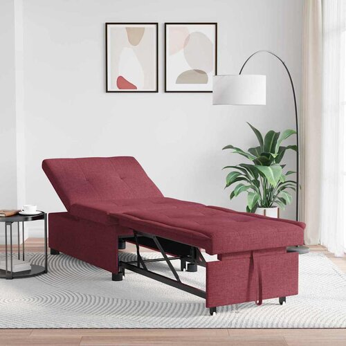vidaXL Krevet na razvlačenje s kotačem Crvena 191 x 67 x 82 cm Tkanina Cene