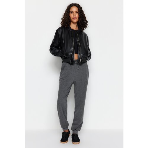 Trendyol Anthracite Loose Jogger Normal Waist Thick Knitted Sweatpants Slike