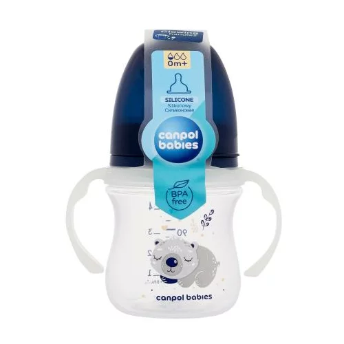 Canpol Sleepy Koala Easy Start Anti-Colic Bottle Blue 0m+ otroška steklenička proti krčem 120 ml za otroke