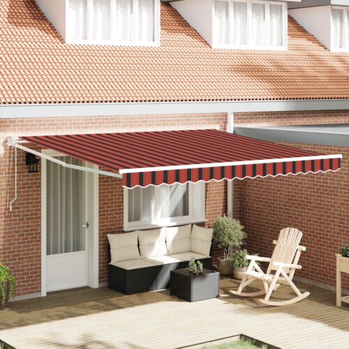 Ručna Ročna retraktibilna tenda z LED oranžna in rjava 350x250 cm, (22145968) Cene