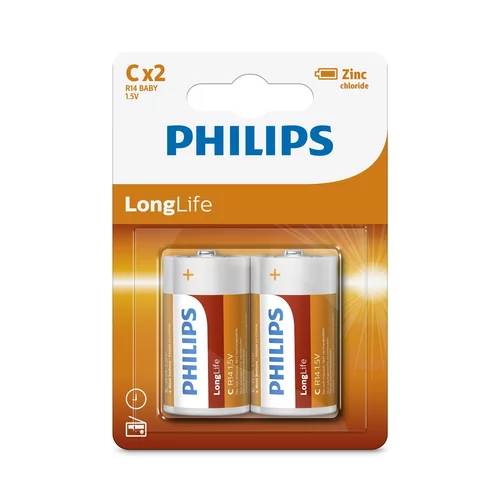 Philips baterija longlife C-R14, 2 kosa