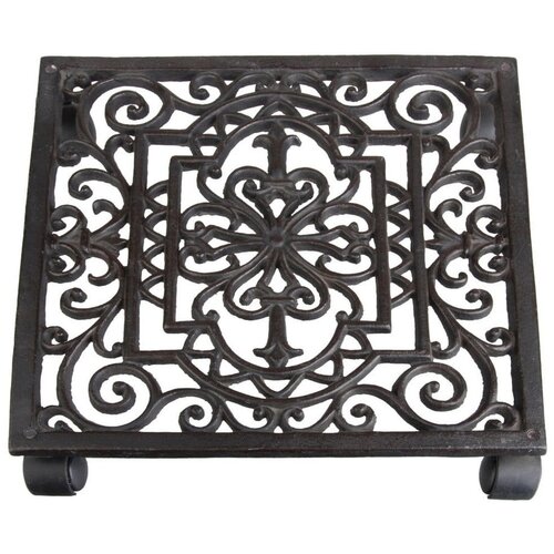 Esschert Design Kovinski mobilni podstavek za cvetlične lonce Ornament &amp;ndash; Slike