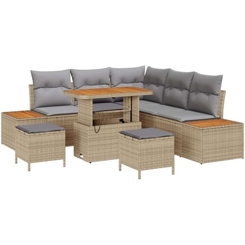  Set od 8 komada sofe za vrt s jastučićima  bež  ratan  akacija  set od 3 komada za vrt s jastučićima  bež  ratan  akacija Cijene