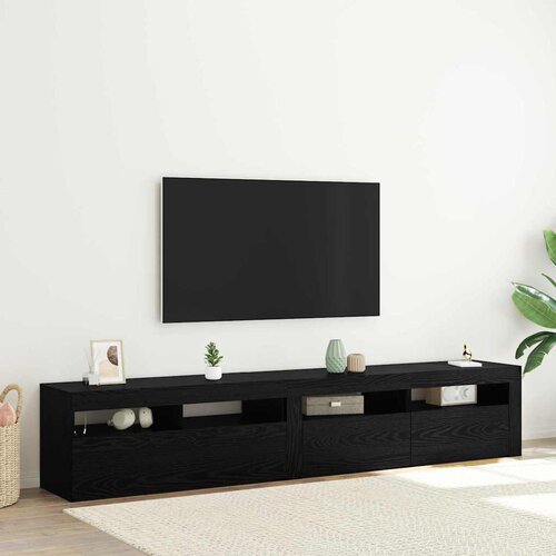 TV ormar 2 pcs Crni hrast 210 x 35 x 40 cm Konstruirano drvo Cene