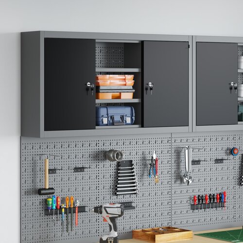 vidaXL Orodna omara Siva, Črna Hladno valjano jeklo 100 x 20 x 55 cm Cene