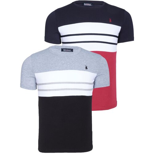 Dewberry DUAL SET T8593 MENS T-SHIRT-NAVY BLUE - GREY Slike