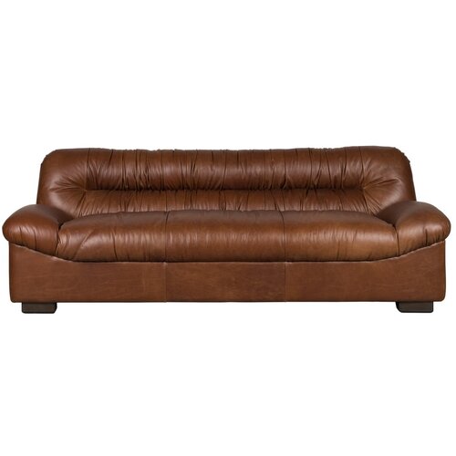 Dutchbone Rjava usnjena sedežna garnitura 214 cm Douglas – Cene