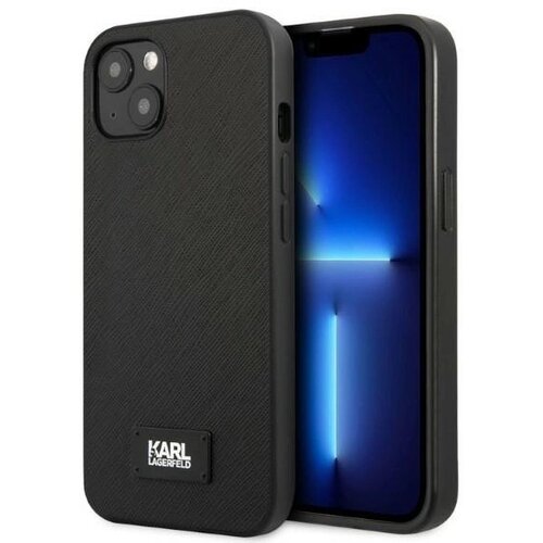 Karl Lagerfeld HARDCASE IPHONE 13 MINI 5.4 BLACK SAFFIANO PLAQUE CASE, (21897414) Cene