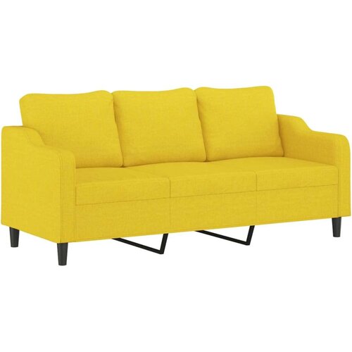 vidaXL Trosjed s tabureom svjetložuti 180 cm od tkanine Cene