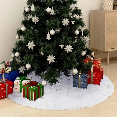 vidaXL luksuzna podloga za božićno drvce bijela 90 cm umjetno krzno