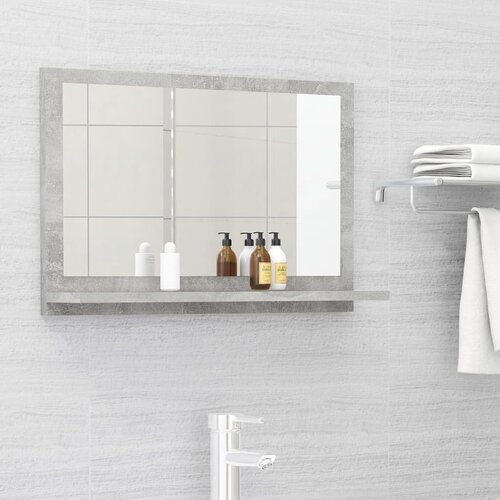 VidaXL Kupaonsko ogledalo siva boja betona 60 x 10,5 x 37 cm iverica Slike